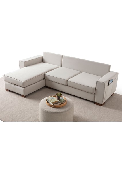 Corner Köşe Koltuk Takımı Sandıklı Krem