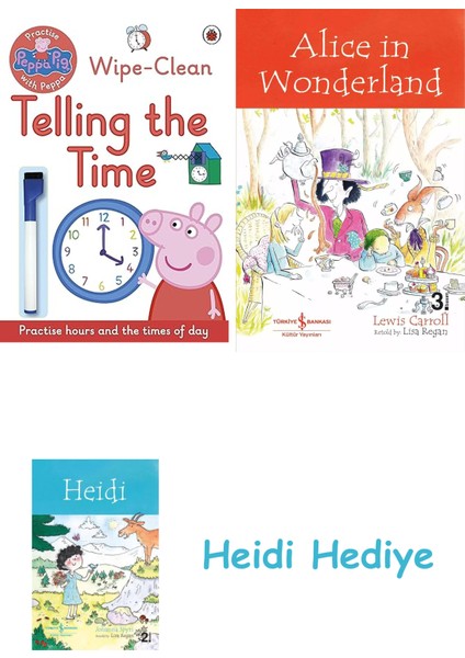 Peppa Pig: Practise With Peppa: Wipe-Clean Telling The Time + Alice In Wonderland + Heidi