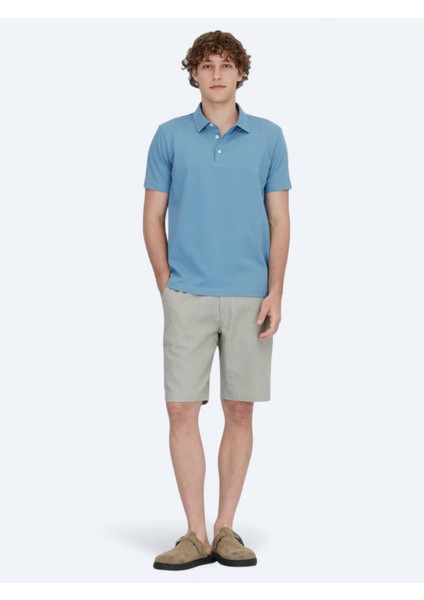 Mavi Polo Yaka Pamuk Karışımlı T-Shirt modelleri