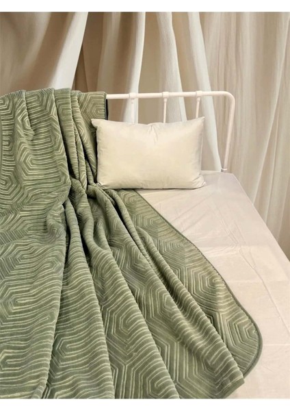 Prestige Kalın Embos Tek Kişilik Battaniye (155X220)-K.YEŞIL