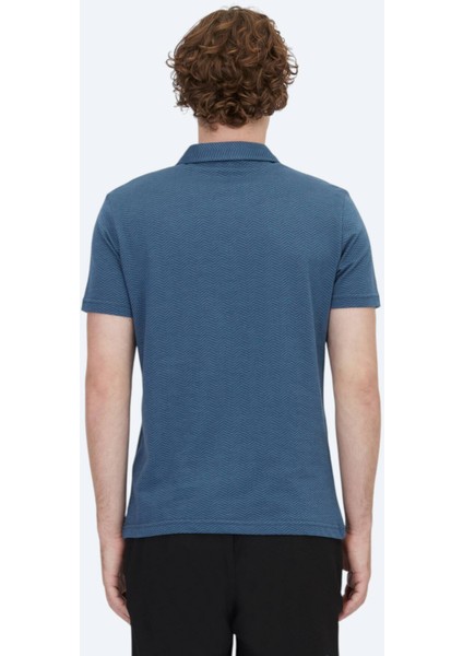 Lacivert Polo Yaka %100 Pamuk T-Shirt
