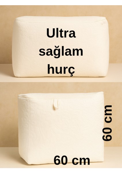 Dayanıklı Yorgan Döşek Hurcu 100X60X60CM Üstten Komple Fermuarlı 180 kg Taşımakapasiteli Esnek Kalın