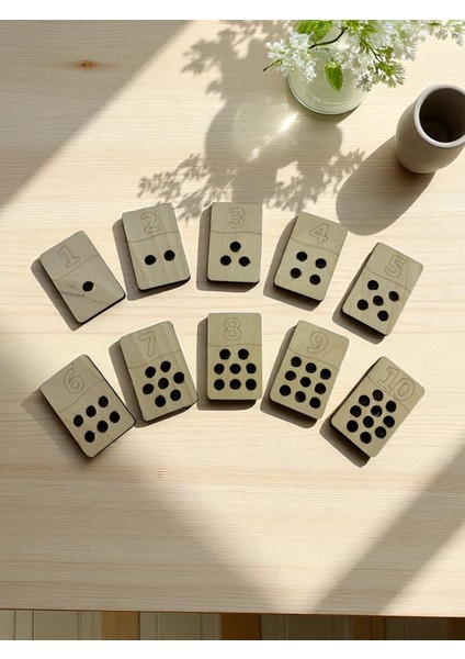 Ahşap Sayma Plakaları, Sayma Öğrenimi, Montessori Matematik Öğrenimi, 1’den 10’a Kadar modelleri