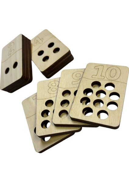 Ahşap Sayma Plakaları, Sayma Öğrenimi, Montessori Matematik Öğrenimi, 1’den 10’a Kadar indirimleri