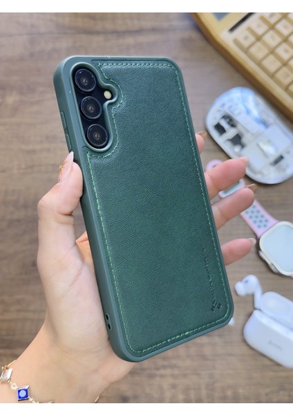 Samsung Galaxy S25 Uyumlu Premium Deri Dokulu Darbelere Karşı Dayanıklı Nazal Silikon Kılıf