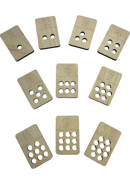 Ahşap Sayma Plakaları, Sayma Öğrenimi, Montessori Matematik Öğrenimi, 1’den 10’a Kadar