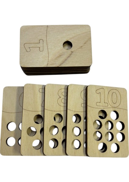 Ahşap Sayma Plakaları, Sayma Öğrenimi, Montessori Matematik Öğrenimi, 1’den 10’a Kadar