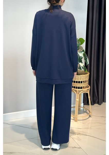 Önü Taş Detay Penye Takım 2015 Lacivert modelleri