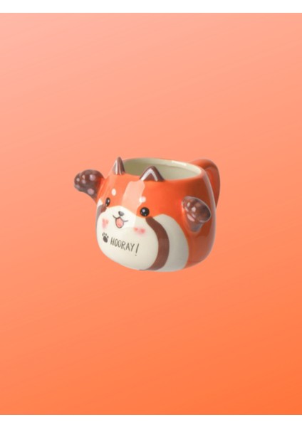 3D Kucaklayan Hayvan Figürlü Seramik Kupa