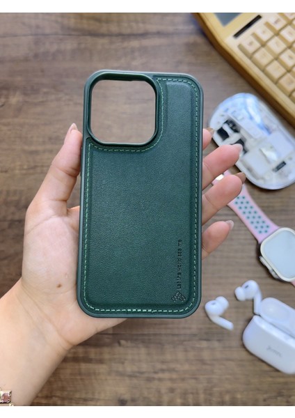 Iphone 15 Pro Uyumlu Premium Deri Dokulu Darbelere Karşı Dayanıklı Nazal Silikon Kılıf fırsatları