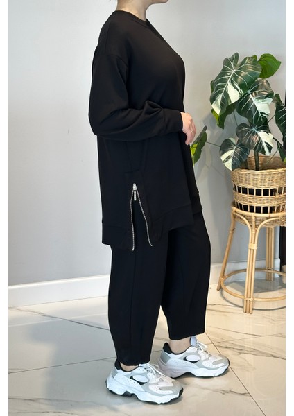 Yanları Fermuar Detay Penye Takım 2034 Siyah fiyatları