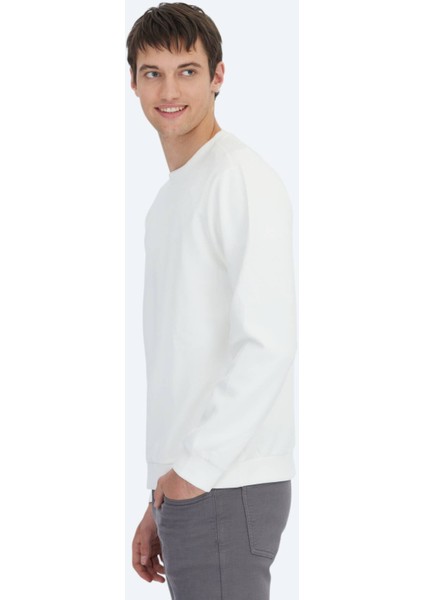 Ekru Bisiklet Yaka Sweatshırt