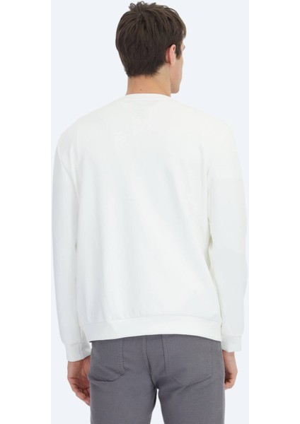 Ekru Bisiklet Yaka Sweatshırt