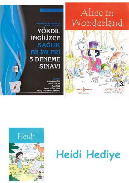 Pelikan Yökdil Ingilizce Sağlık Bilimleri 5 Deneme Sınavı + Alice In Wonderland + Heidi