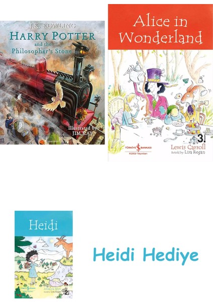 Harry Potter And The Philosopher’s Stone: Illustrated Edition + Alice In Wonderland + Heidi
