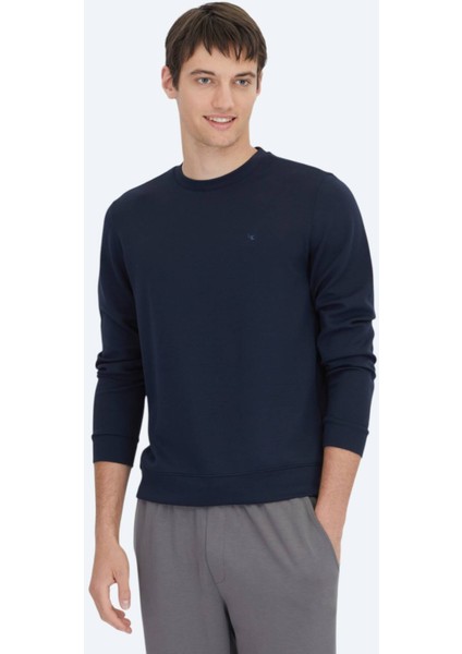 Lacivert Bisiklet Yaka Sweatshırt