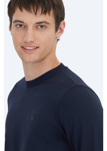 Lacivert Bisiklet Yaka Sweatshırt