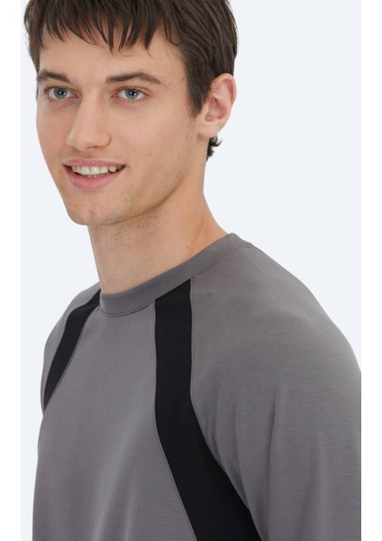 Antrasit Bisiklet Yaka Sweatshırt