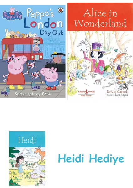 Peppa's London Day Out Sticker Activity Book + Alice In Wonderland + Heidi
