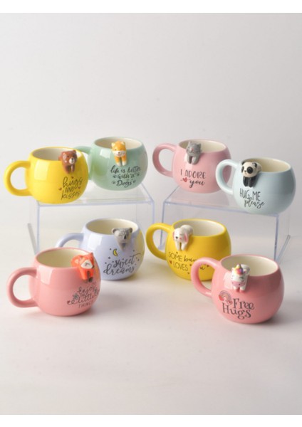 3D Sarkan Sevimli Hayvan Figürlü Seramik Kupa fiyatları