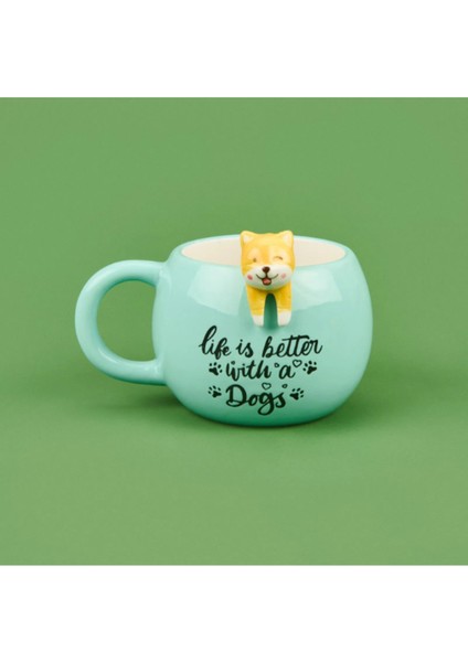 3D Sarkan Sevimli Hayvan Figürlü Seramik Kupa