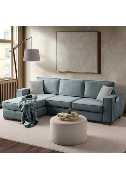 Corner Köşe Koltuk Takımı Sandıklı Su Yeşili