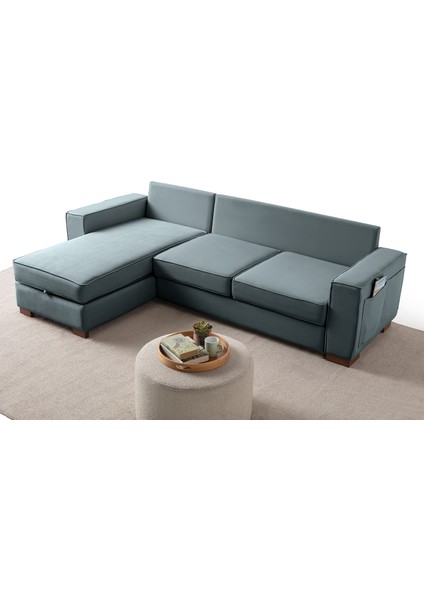 Corner Köşe Koltuk Takımı Sandıklı Su Yeşili