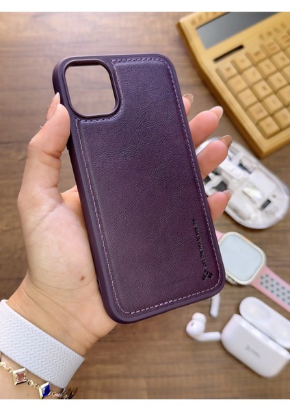 Iphone 12 Pro Max Uyumlu Premium Deri Dokulu Darbelere Karşı Dayanıklı Nazal Silikon Kılıf