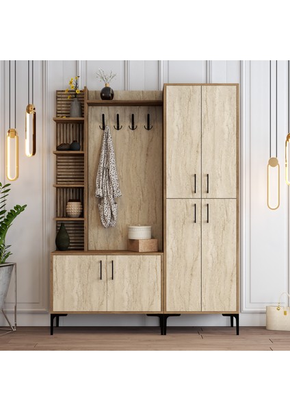 Variant Viyana Da Portmanto - Ceviz / Traverten Mermer