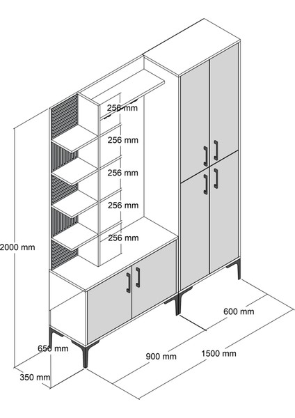 Variant Viyana Da Portmanto - Ceviz / Traverten Mermer