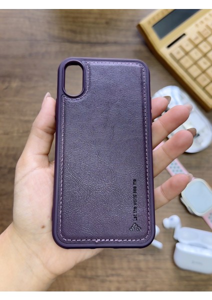 Iphone x Uyumlu Premium Deri Dokulu Darbelere Karşı Dayanıklı Nazal Silikon Kılıf fırsatları