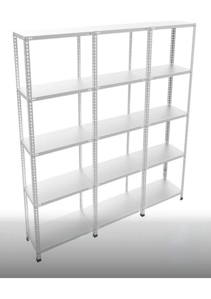 Galvaniz Çelik Raf Ünitesi 93X279X200 5 Katlı Arşiv Rafı Depo Rafı Kiler Rafı
