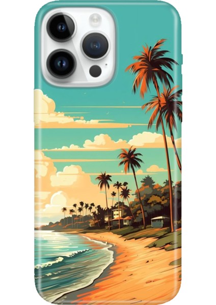 iPhone 15 Pro Max Kılıf Desenli Baskılı Tpu Rubber Kapak Malibu