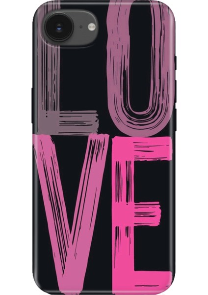 iPhone 16E Kılıf Desenli Baskılı Tpu Rubber Kapak Love2