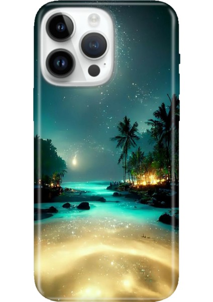 iPhone 15 Pro Max Kılıf Desenli Baskılı Tpu Rubber Kapak Rüya Ada