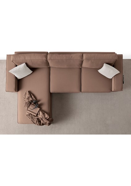 Corner Köşe Koltuk Takımı Sandıklı Kahverengi