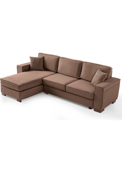 Corner Köşe Koltuk Takımı Sandıklı Kahverengi