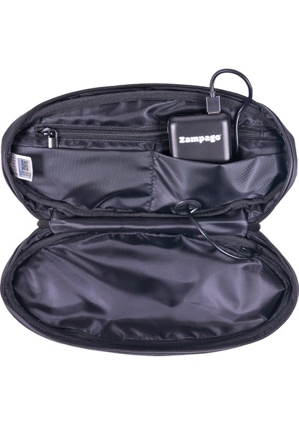 LED Işıklı Sert Korumalı Bel Çantası – USB Şarjlı, Su Geçirmez, Darbe Dayanıklı