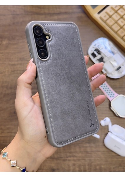 Samsung Galaxy S25 Uyumlu Premium Deri Dokulu Darbelere Karşı Dayanıklı Nazal Silikon Kılıf