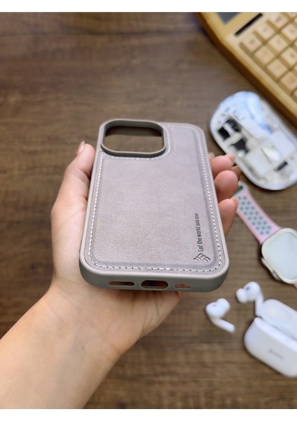 Iphone 15 Pro Uyumlu Premium Deri Dokulu Darbelere Karşı Dayanıklı Nazal Silikon Kılıf modelleri