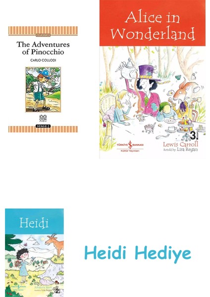 The Adventures Of Pinocchio: Stage 2 Books + Alice In Wonderland + Heidi