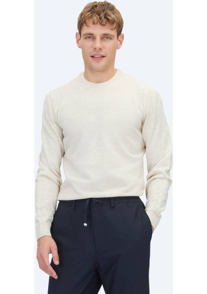 Bej Bisiklet Yaka Düz Örgü Triko Kazak fiyatları