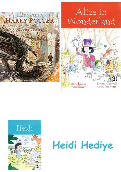 Harry Potter And The Goblet Of Fire: Illustrated Edition + Alice In Wonderland + Heidi