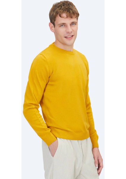 Hardal Bisiklet Yaka Düz Örgü Triko Kazak fiyatları