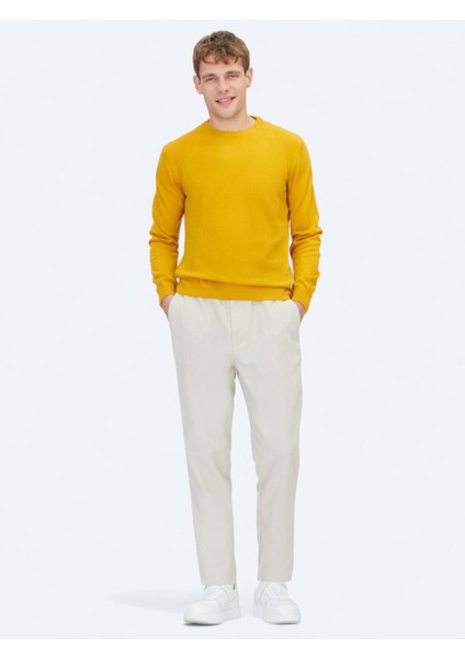 Hardal Bisiklet Yaka Düz Örgü Triko Kazak modelleri