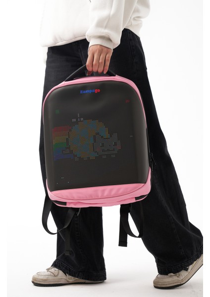 LED Ekranlı Akıllı Sırt Çantası – Sert Kasa, USB Şarj Girişli, Animasyonlu Işıklı Ekran fiyatları