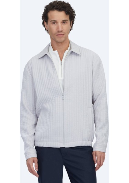 Gri Regular Fit Dokuma Overshırt