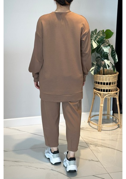 Yanları Fermuar Detay Penye Takım 2034 Latte fırsatları