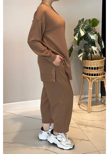 Yanları Fermuar Detay Penye Takım 2034 Latte indirimleri