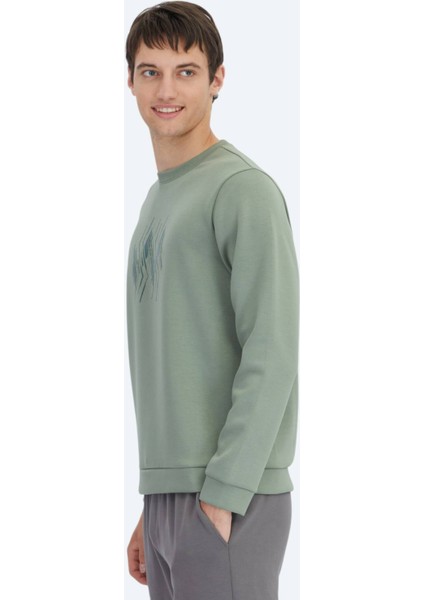 Mint Bisiklet Yaka Desenli Sweatshırt